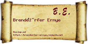 Brendörfer Ernye névjegykártya
